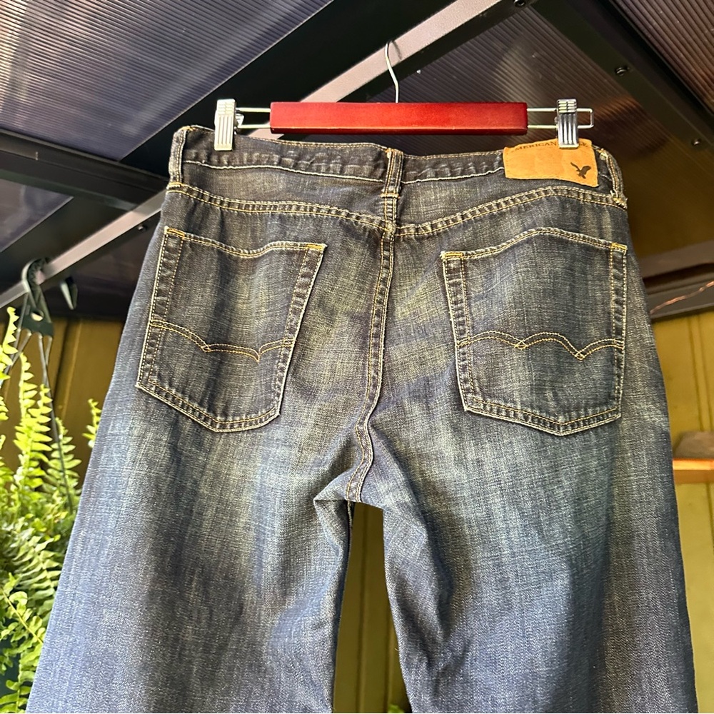 American Eagle Outfitters Men's Dark Blue Bootcut Jeans